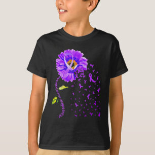 Camiseta Margarida Borboleta Fita Roxa Conscientização sobr