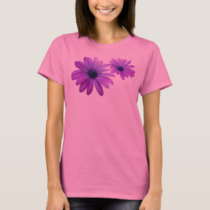Camiseta margarida Camiseta púrpura Flor mais Cami