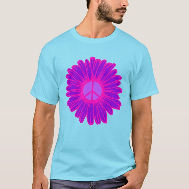 Camiseta Margarida Da Paz Rosa E Roxa (Frente)