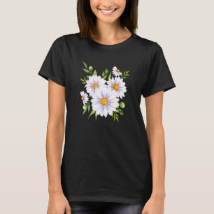Camiseta Margarida De Coração Branco E Amarelo De Flor Jard