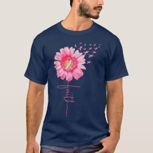 Camiseta Margarida Rosa de Fita Fé-Fita Sensibilização para