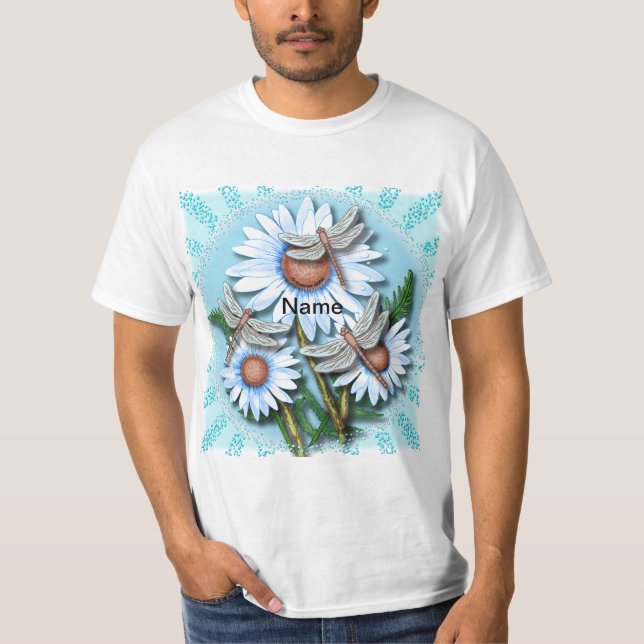 Camiseta Margaridas Azuis Libélula  (Frente)