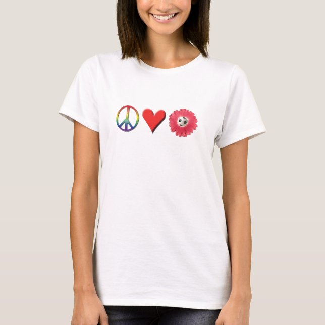 Camiseta margaridas do amor da paz (Frente)