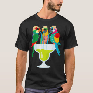 Camiseta Margarita Parrots Bebendo Engraçado Mãe Hallowee