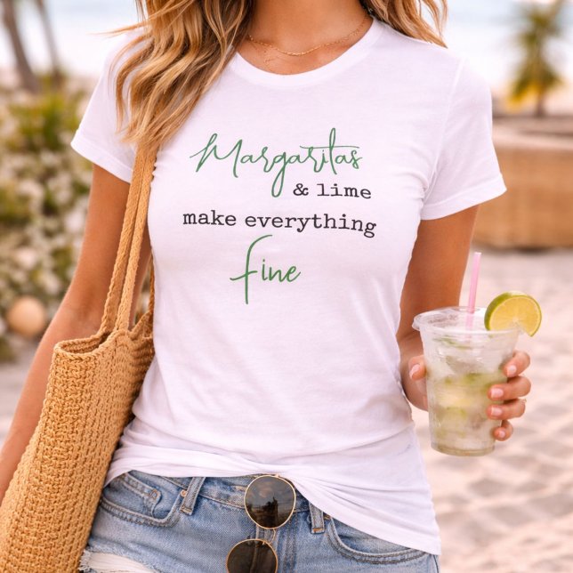 Camiseta Margaritas e Lima da Moda Tornam Tudo Fino (Criador carregado)