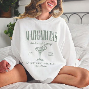 Camiseta Margaritas E Matrimony Personalizaram Bachelorette