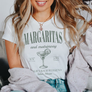 Camiseta Margaritas E Matrimony Personalizaram Bachelorette