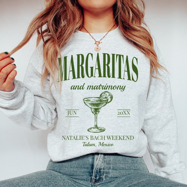 Camiseta Margaritas E Matrimony Personalizaram Bachelorette (Criador carregado)