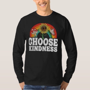 Camiseta Margem de Paz do Arco-Íris de Girassol Positivo Es