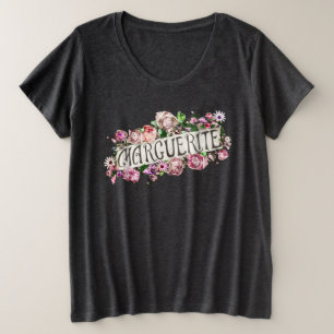 Camiseta Marguerite Nome Vintage Floral Banner Cute & Girly