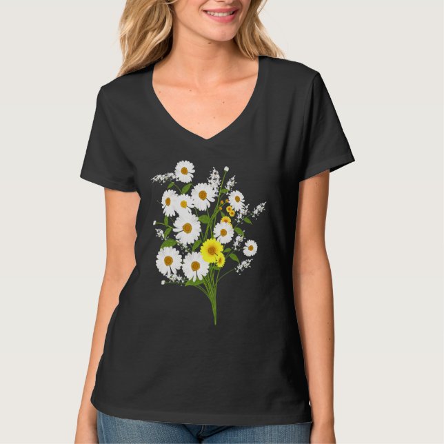 Camiseta Marguerites Daisy Primavera Flor Daisies Plant Gar (Frente)