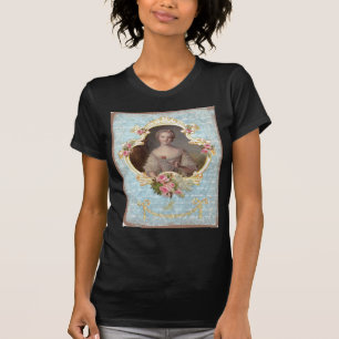 Camiseta Maria Antonieta com Rosas Rosa