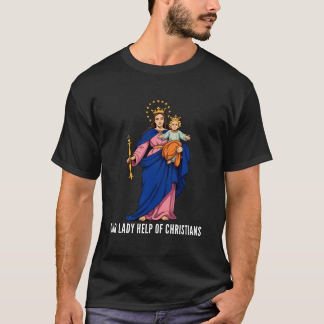 Camiseta Maria Auxiliadora Católica Mariana (Frente)