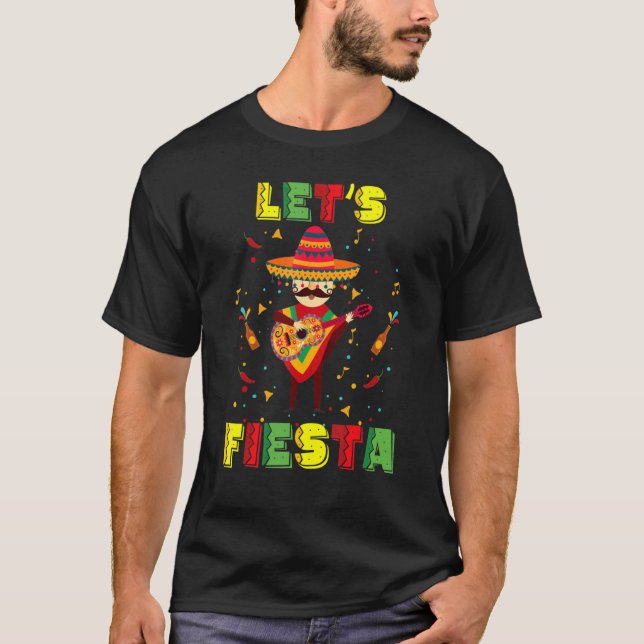 Camiseta Mariachi Fiesta Cinco De Mayo Poncho Sombrer (Frente)