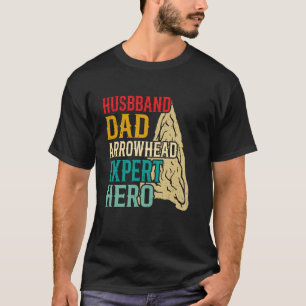 Camiseta marido caçador de pontas de flecha artefato pai ma