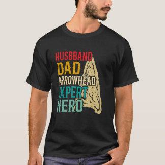 Camiseta marido caçador de pontas de flecha artefato pai ma