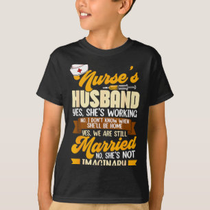 Camiseta Marido da enfermeira minha esposa enfermeira não e