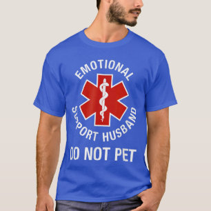 Camiseta Marido de Apoio Emocional Não Acaricie Funnyee Par