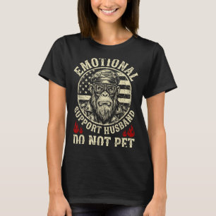 Camiseta Marido de apoio emocional não acaricie macaco engr