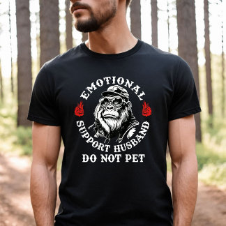 Camiseta Marido de Apoio Emocional Não Acaricie Macaco Engr