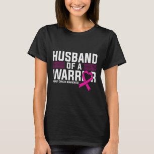Camiseta Marido De Um Guerreiro Cancer De Fita Rosa Awa