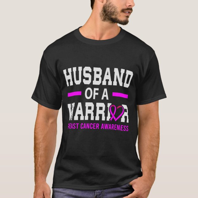 Camiseta Marido De Uma Consciência Do Cancer Da Mama Do Gue (Frente)
