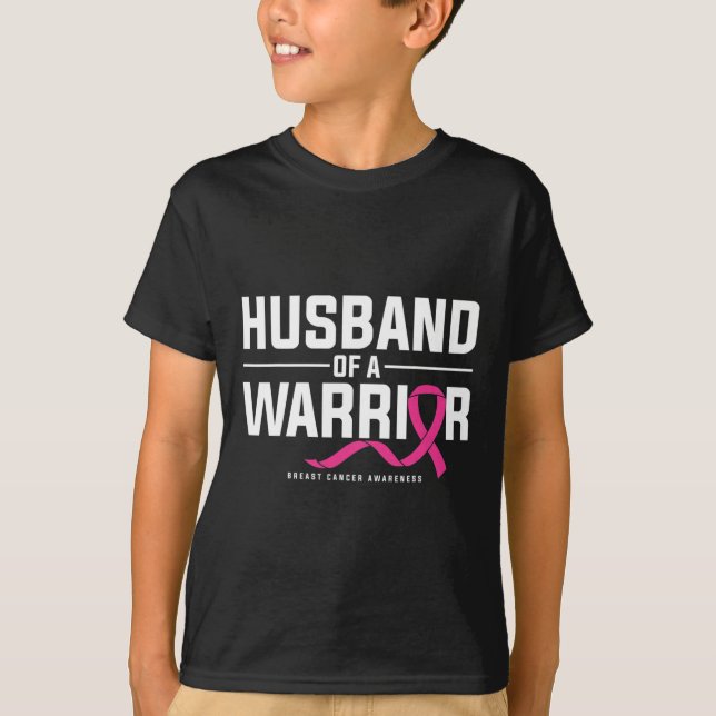 Camiseta Marido De Uma Consciência Do Cancer Da Mama Do Gue (Frente)