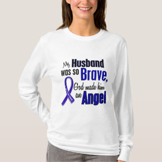 Camiseta Marido do ANJO 1 do cancro do cólon