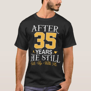 Camiseta Marido do do 35º aniversário de casamento Ela ai