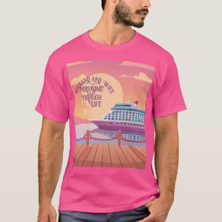 Camiseta Marido e Esposa Cruzando Através da Vida
