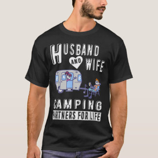 Camiseta Marido e Mulher Adoráveis Parceiros de Camping par