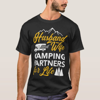Camiseta Marido e Mulher Parceiros de Acampamento para a Vi
