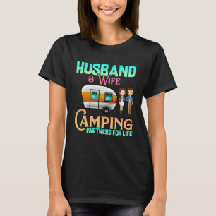 Camiseta Marido e Mulher Parceiros de Acampamento Para a Vi