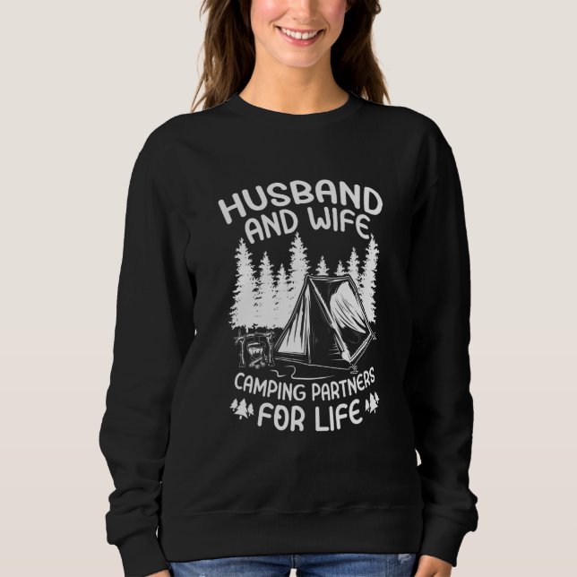 Camiseta Marido e Mulher Parceiros de Acampamento para a Vi (Frente)