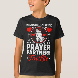 Camiseta Marido e Mulher Parceiros de Oração Jesus Cristão