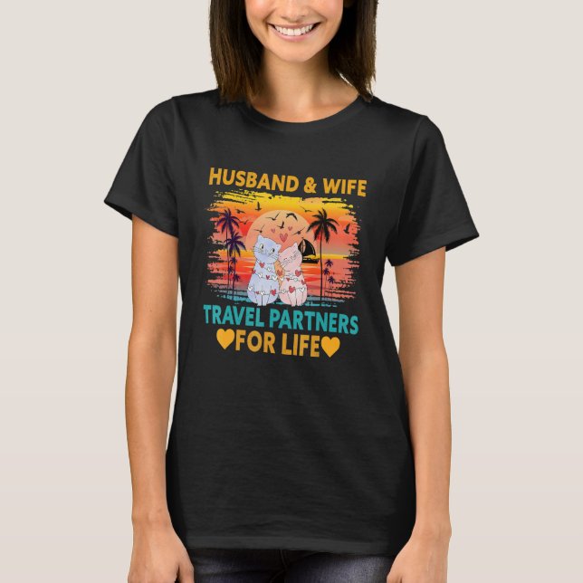Camiseta Marido E Mulher Parceiros De Viagem Para A Vida En (Frente)