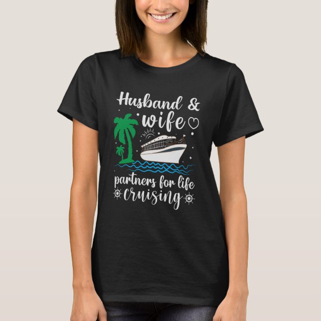Camiseta Marido E Parceiro Esposa Para Férias De Cruzamento (Frente)