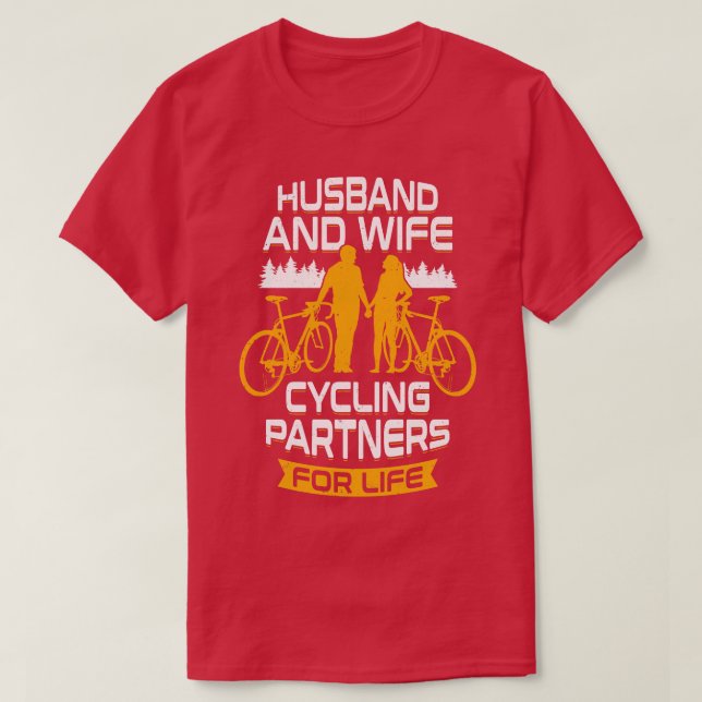 Camiseta Marido E Parceiros De Ciclagem Para A Vida (Frente do Design)