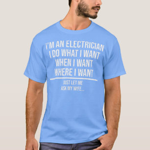 Camiseta Marido Elétrico Engraçado Pergunte a minha esposa 