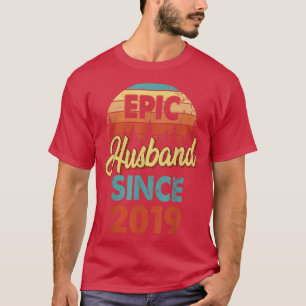 Camiseta Marido Epic De Mens Desde 2019, 3 Anos Casando Ann