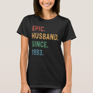 Camiseta Marido Epic Mens Desde 1993 - 30 Anos De 30 Weddin