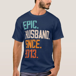 Camiseta Marido Épico Desde 2013 Família Casamento Casal Re