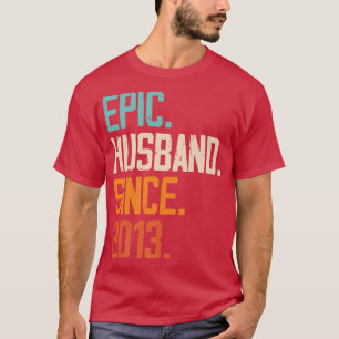 Camiseta Marido Épico Desde 2013 Família Casamento Casal Re