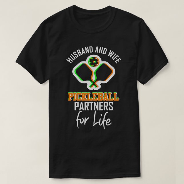 Camiseta Marido Esposa Pickleball Partners para presente de (Frente do Design)