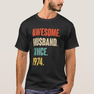 Camiseta Marido Fantástico Desde 1974 48 Aniversário de Cas