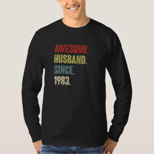 Camiseta Marido Fantástico Desde 1983 39 Aniversário de Cas