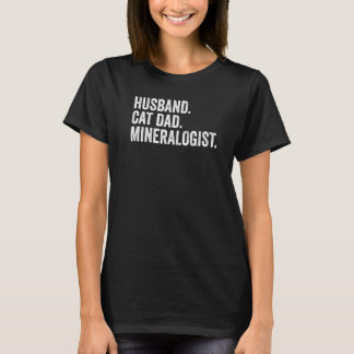 Camiseta Marido Gato Pai Mineralogista Geólogo