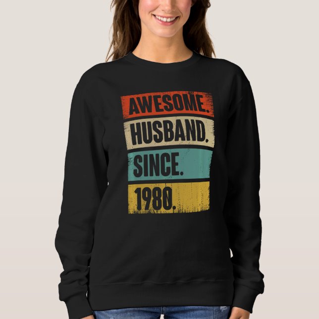 Camiseta Marido Impressionante Retro Desde 1980 42 Casando  (Frente)