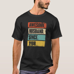 Camiseta Marido Impressionante Retro Desde 1980 42 Casando