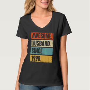 Camiseta Marido Impressionante Retro Desde 1990 32 Aniver C
